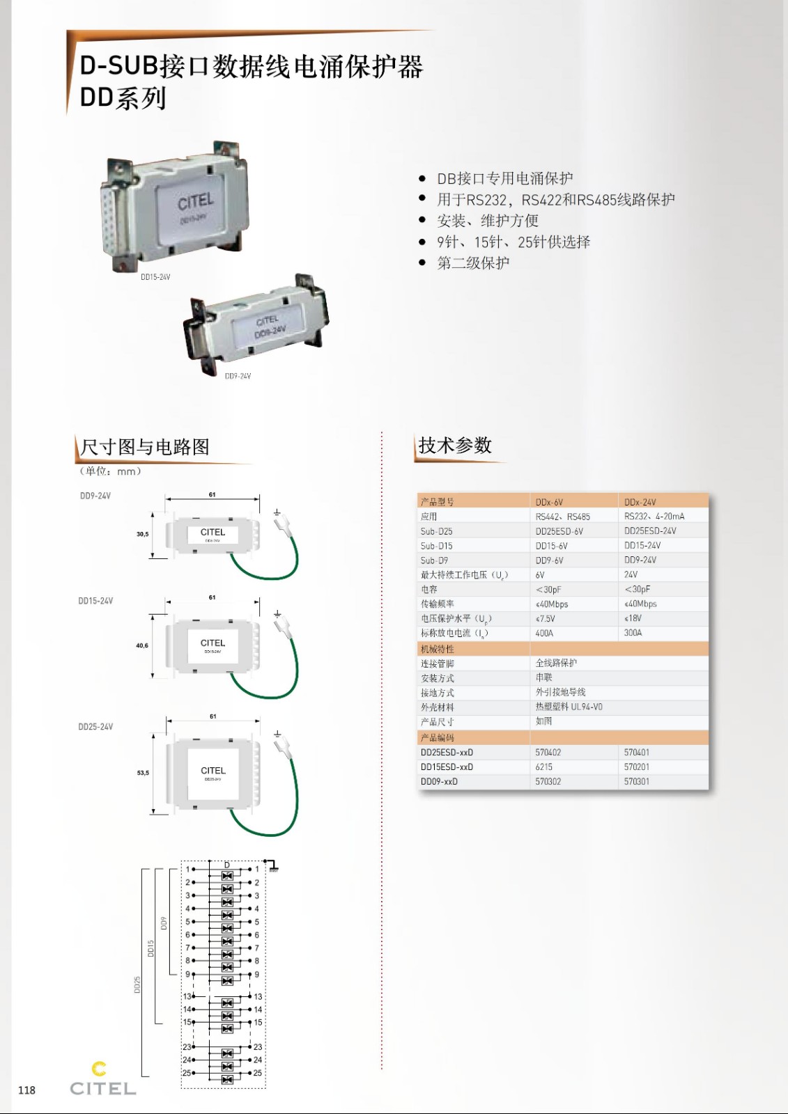 DD系列電涌保護器技術參數